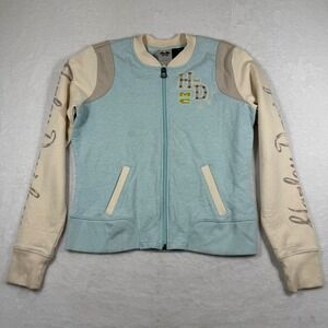 Harley-Davidson Womens Blue Rhinestone Full Zip Track Jacket 96339-15VW Medium